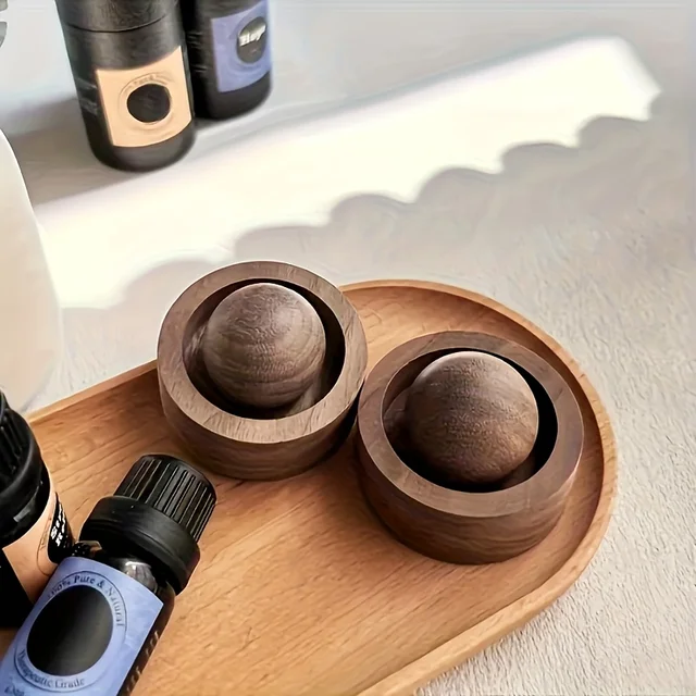Car Wooden Essential Oil Diffusers-Spherical Design Natural Fragrance Dispersion Bedroom Decor Diffuser Car Home Room Fragrance