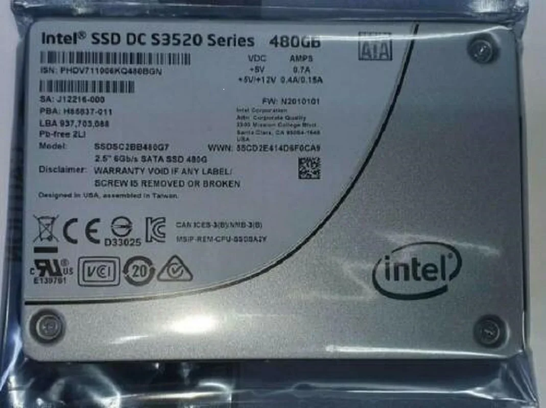 Per Intel Dc S3520 Ssd Da 480Gb Mlc Sata 2.5 "Sff 6 Gb/S Solid State Drive Muslimah