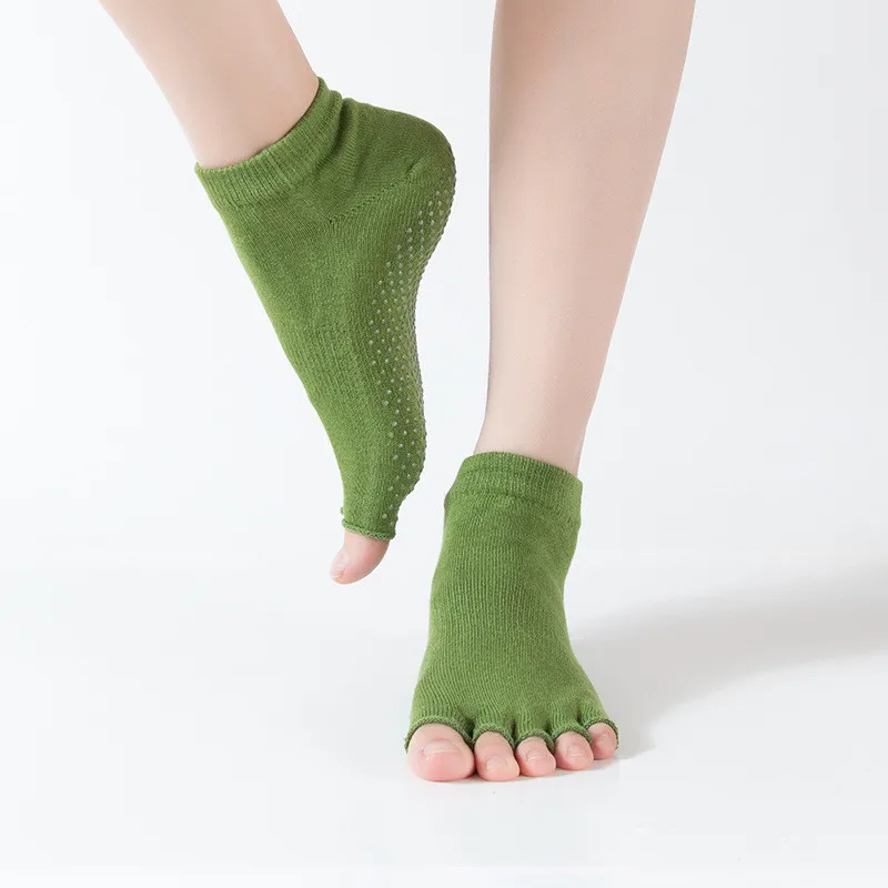 

New Women Yoga Socks Anti-Slip Five Fingers Backless Silicone Non-slip 5 Toe Sock Ballet Gym Fitness Sports Comfort Cotton Socks