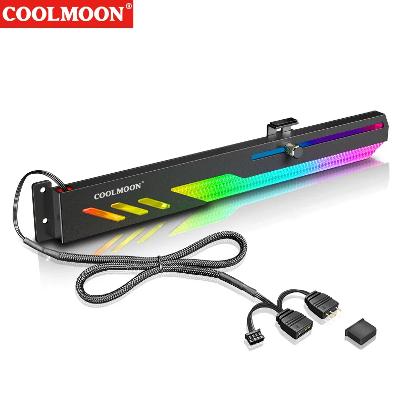 Coolmoon-suporte para Placa Gráfica Suporte para Placa de Vídeo Gpu Multi-interface Síncrono Decoração Chassis Horizontal Gt8 5v Argb
