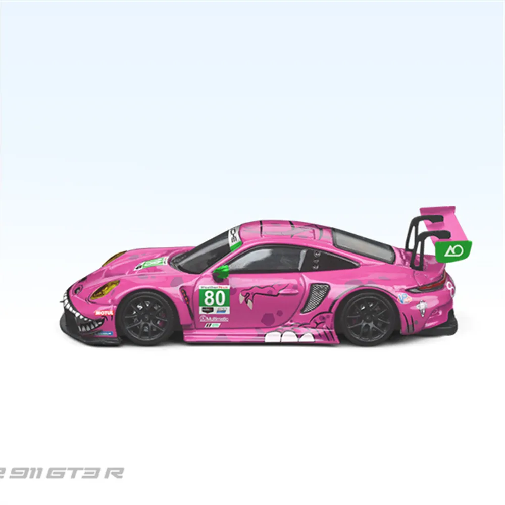 TIME MICRO/STAR RACE 1:64 911 GT3 Pink/green Tyrannosaurus Painting Alloy Model Car for Collection& Display 6