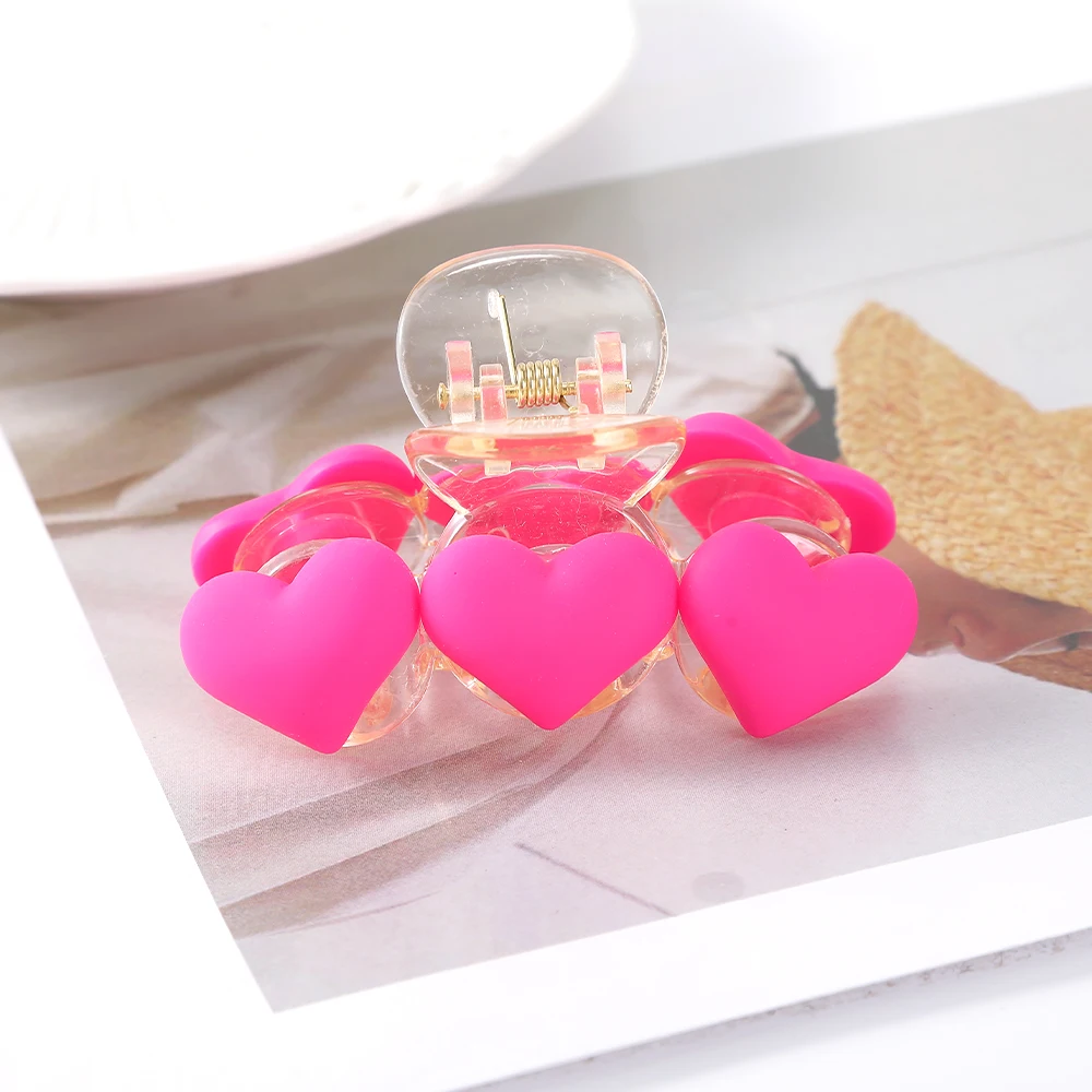 Women Festival Hair Clip Claw Love Heart Elegant Ponytail Crab Shark Hairpin Girls Hair Accessories Fashion Hair Claw Crab
