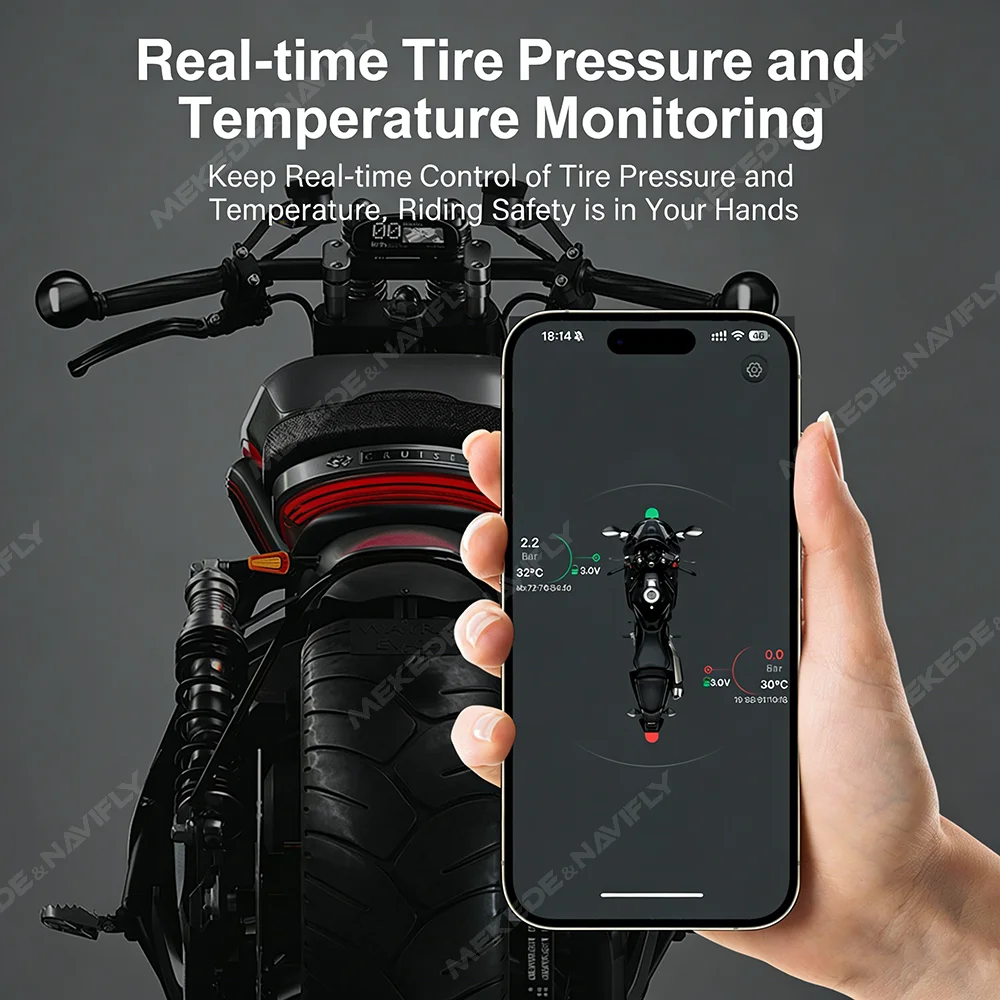 Sistema di Monitoraggio Pressione Pneumatici TPMS BT 5.4 per Auto, Moto, Tricicli e Camion con Visualizzazione su App per Smartphone Apple iOS e Android - immagine 4