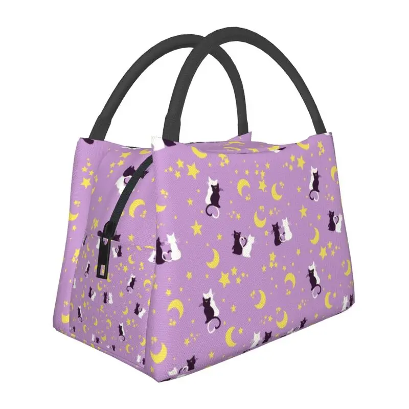 

Sailors Moon Insulated Lunch Bag for Women Leakproof Moon Kitties Cooler Thermal Lunch Box Beach Camping Travel
