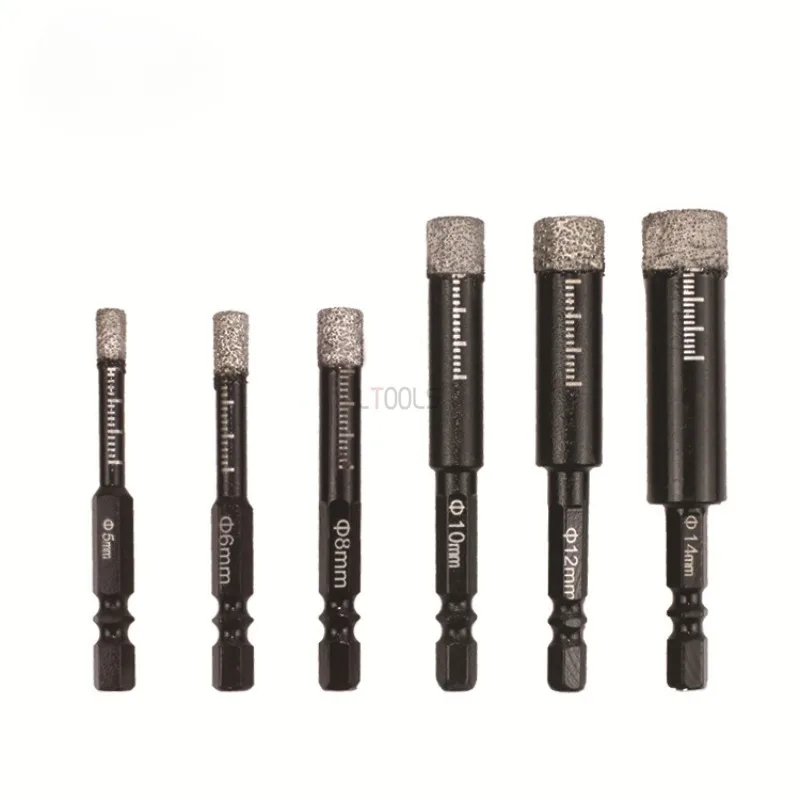 Brazing Hexagonal Handle Tapper Ceramic Tile Granite Marble Soil and Stone Drill Hole Dry Beating Drill Hole Opener Tools Set