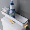 Wall Hanging Toilet Bathroom Storage Cabinet Rack Punch Free Multifunctional Artifact Above Shelf Organizer Toilet Rack 6