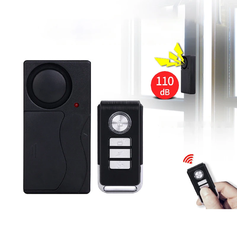 110dB Wireless Motorcycle Bike Alarm Waterproof Bicycle Security Alarm Anti-Theft Vibration Motion Sensor with Remote