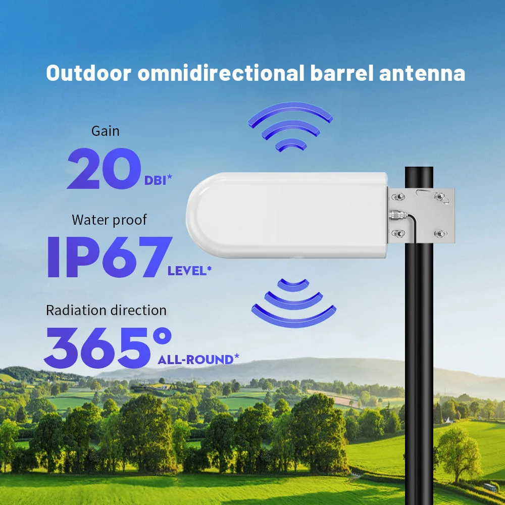 스테인레스 스틸 장착 브래킷이 있는 무선 라우터용 야외 고이득 옴니 해양 안테나, 4G LTE 5G, 698-3800MHz