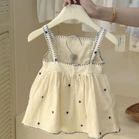 Nouvelle Robe d'été pour Fille, Style Brodé avec Bretelles, Robe en Dentelle Style Vacances à la Plage 4