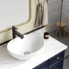 Oval Bathroom Sink, Bathroom Vessel Sink, White Vessel Sink, Bowl Sink Countertop Modern Egg Shape 40 * 33 * 14.5cm 1