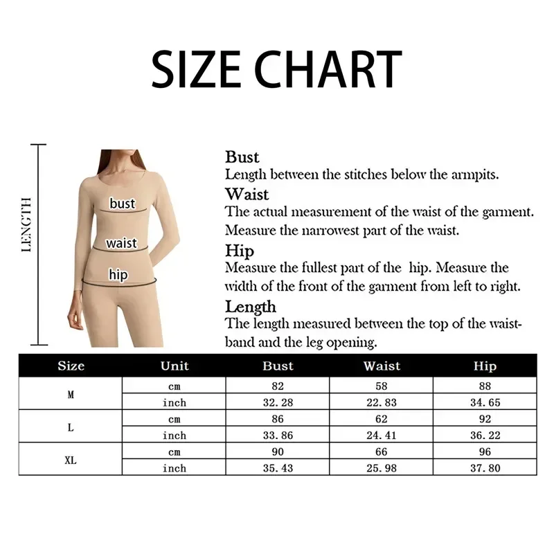 

Traceless Sleepwear Set Women's Intimate Ladies Top Sleeve Heated Long Winter Lingerie Pajamas Warm Thermal Underwear 2pcs