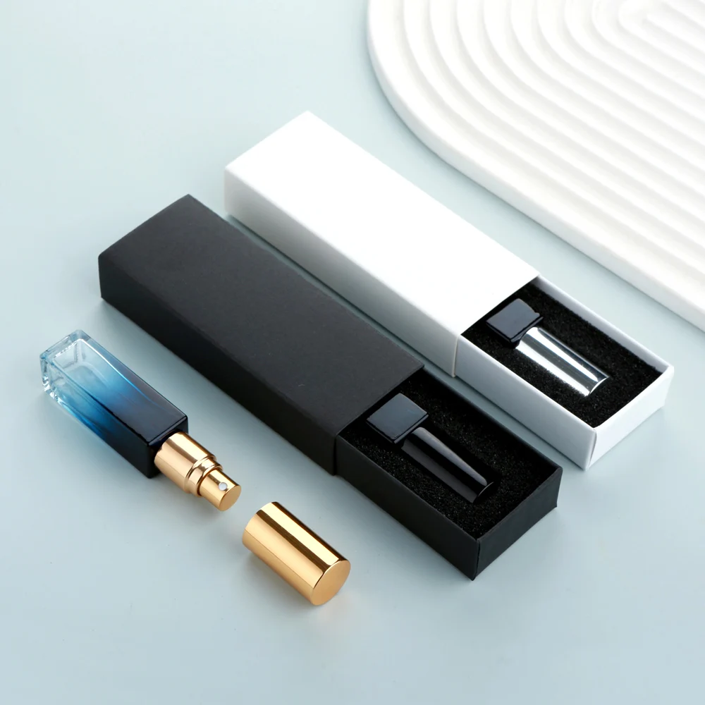 30PCS 10ml Gradienten Parfüm Flasche Quadratische Glas Spray Flasche Reise Tragbare Probe Duft Zerstäuber Mit Box_voghion.com