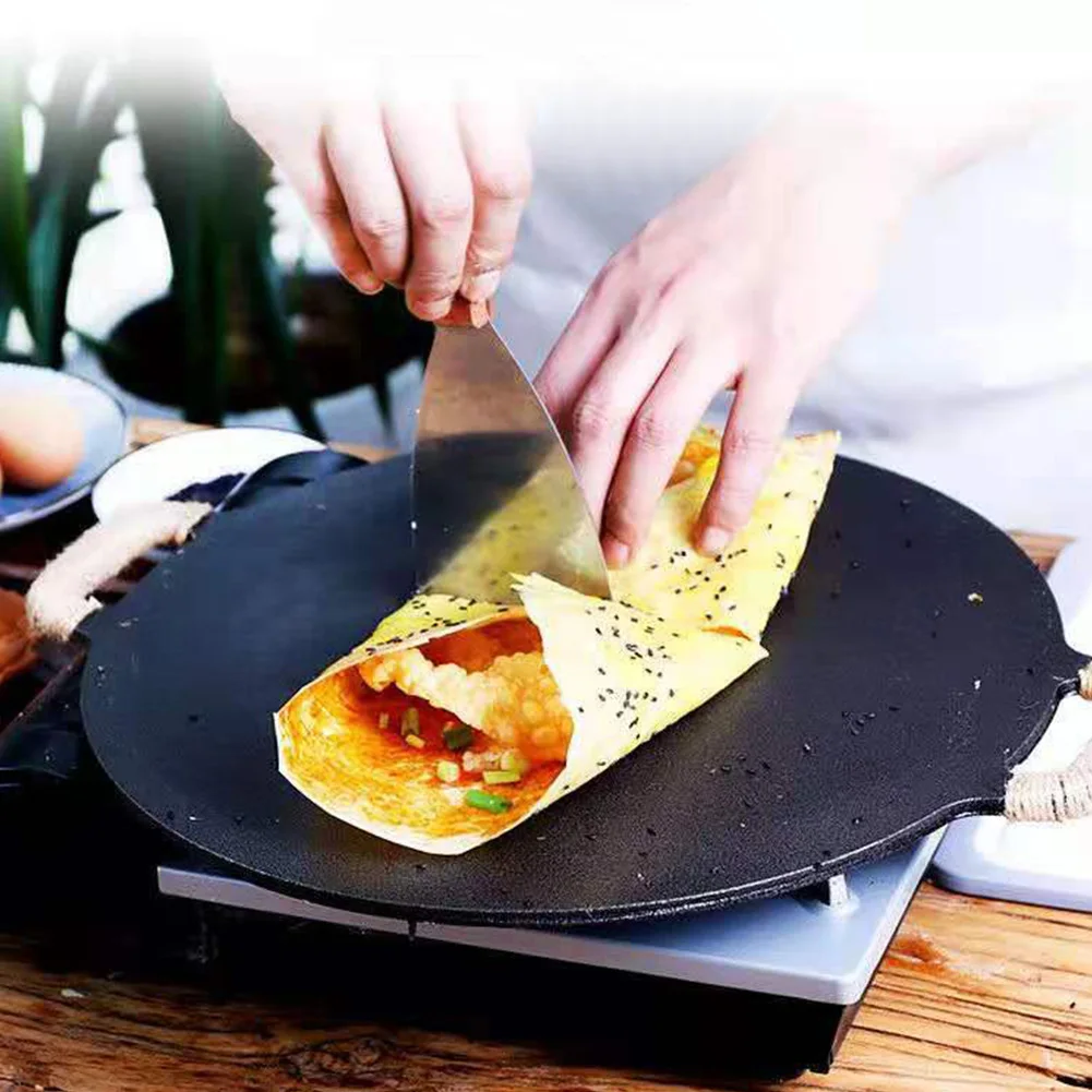 Pancake Pan Non Stick Cast Iron Skillet with Handle Baking BBQ Grill for Home Kitchen