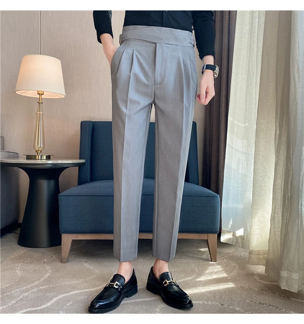 2023 Streetwear Mens Chic Korean Loose Belt Pants High Quality Office Dress  Primark Mens Trousers For Fashionable Straight Males From Damangguo, $45.59