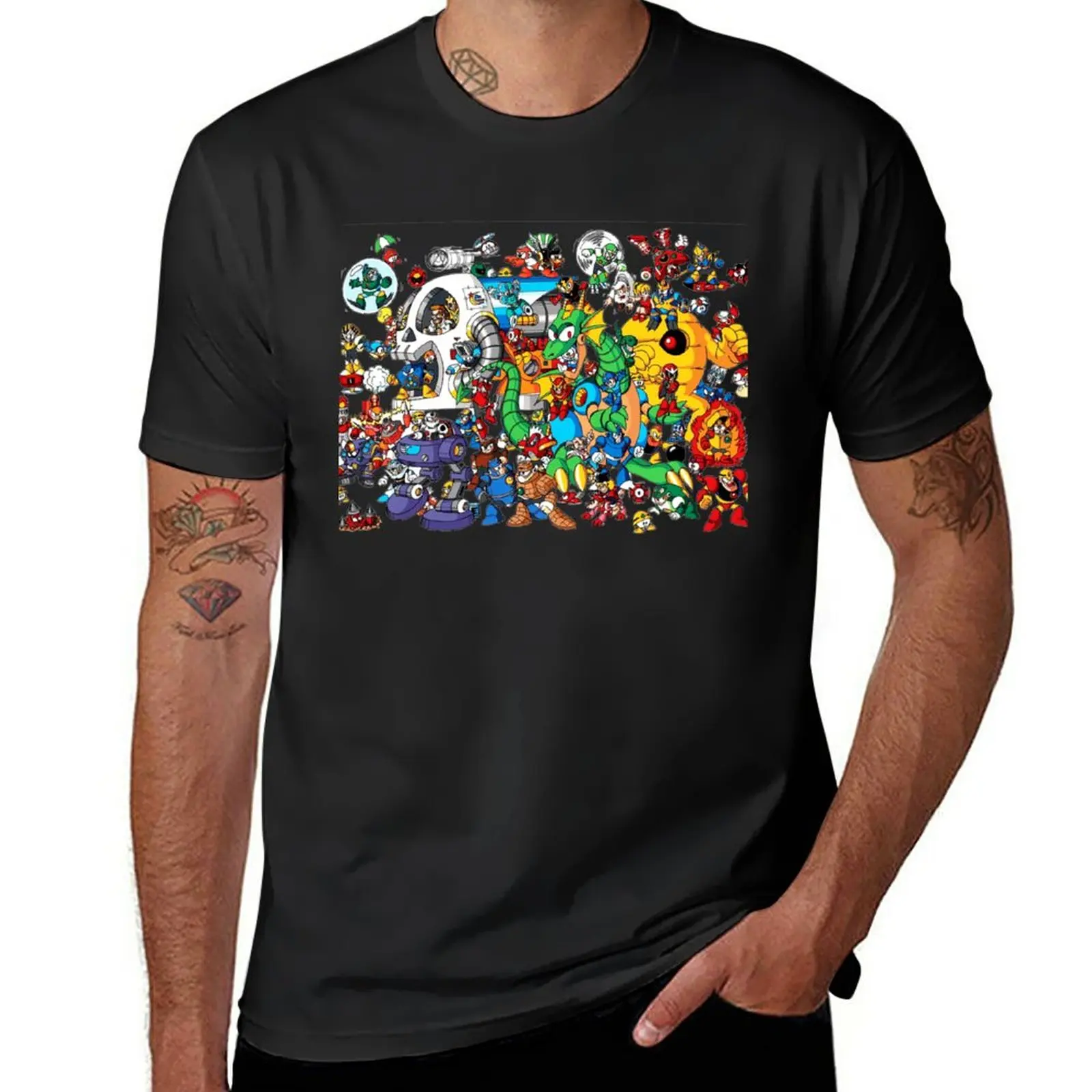 

New Mega Man and all of his enemies T-Shirt kawaii clothes summer tops black t shirt t shirts for men pack