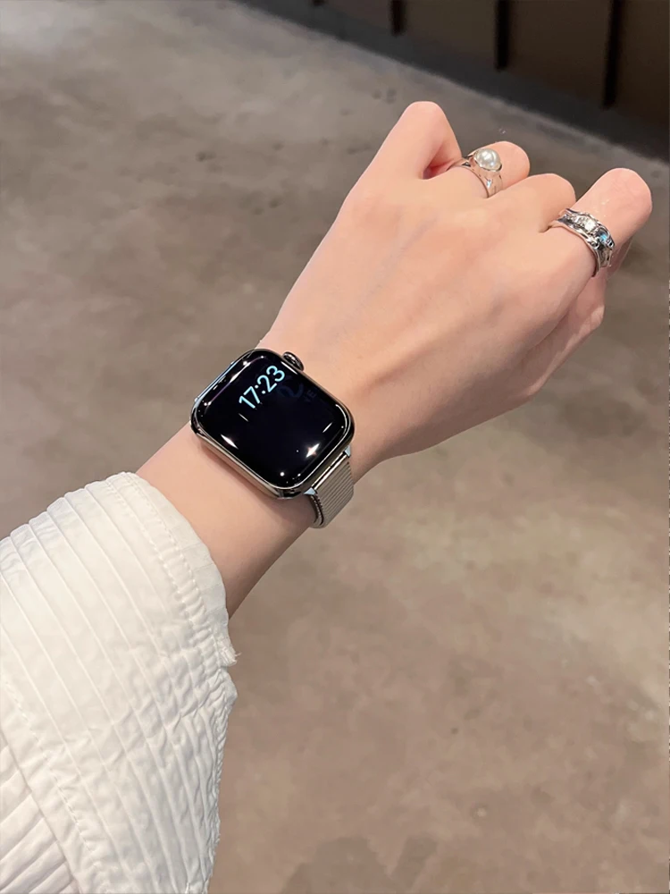 Glossy Stainless Steel Band - Premium Metal Bracelet Strap
