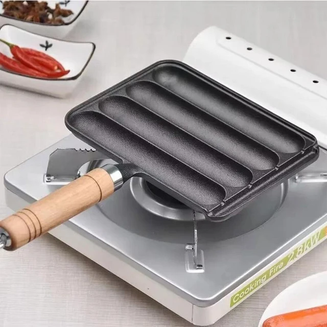 Cast Iron Sausage Pan Non-sticky Steak Frying Pan Portable Square