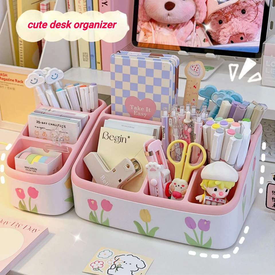 Ins Simple Desktop Stationery Holder Plastic Kawaii ...