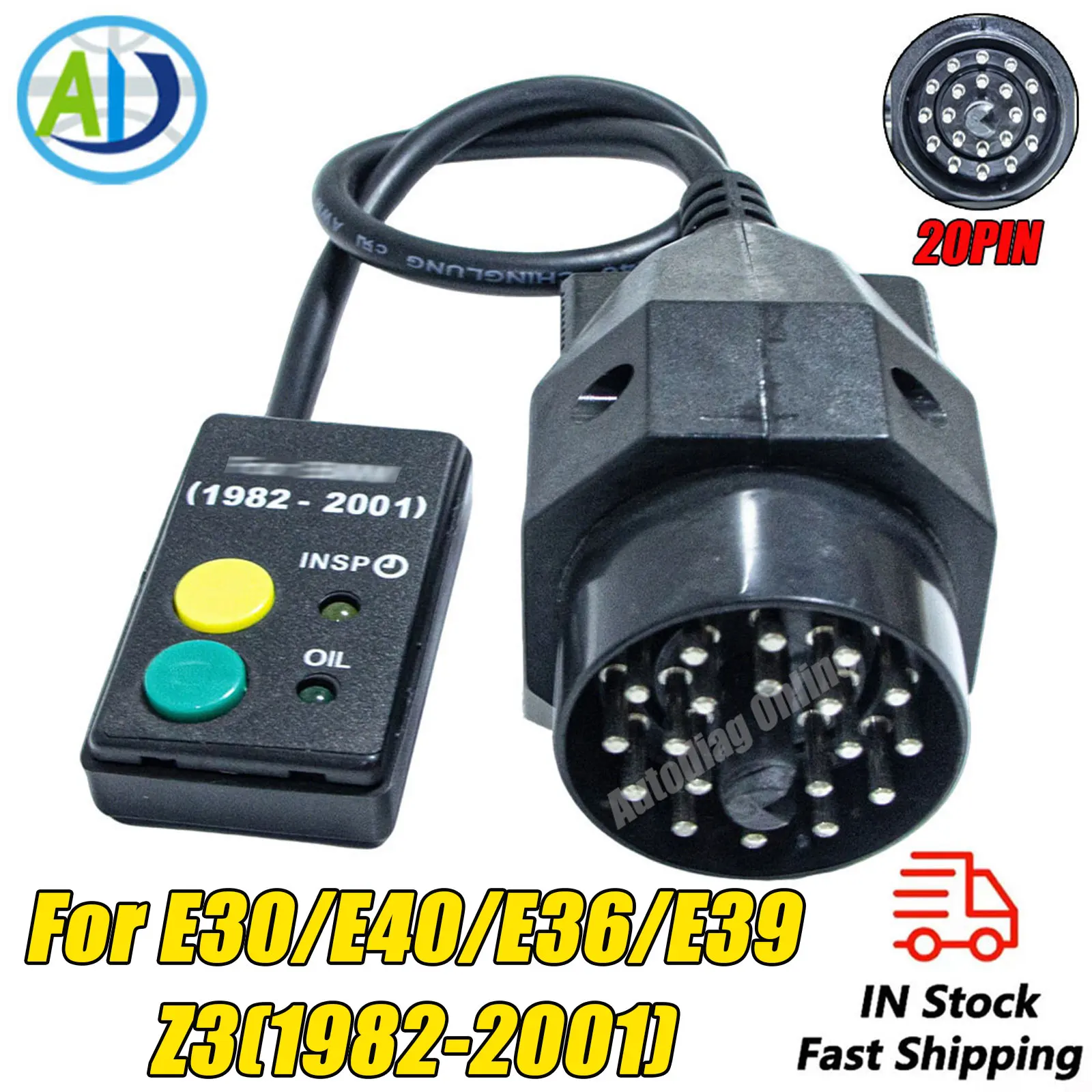 Ölservice-Reset-Tool für 20-Pin-OBD2-Diagnosegerät für E30 E34 E36 E39 Z3 1982-2001 OBDII Ölwechsel-Reset-Tool Auto-Scanner – Detail 1
