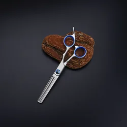 Deluxe Titanium Coated Pet Grooming Scissors with Safety Tips - Precision Trimming Kit (Flat Scissors)