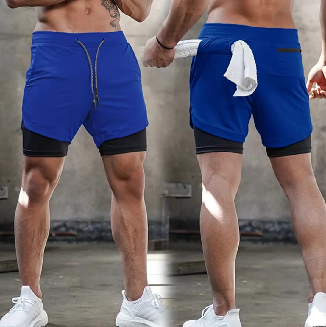 Camo Running Shorts Men Gym Sports Shorts 2 In 1 Quick Dry Workout Training Gym Fitness Jogging Short Pants Summer Men Shorts