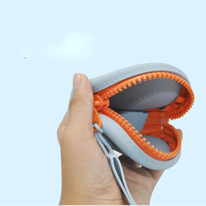 Coin Purse Women Wallet Key Case Earbuds Storage Bag 1PCS Adult Kids Zipper Silicone Headphone Bag Mini Storage Round