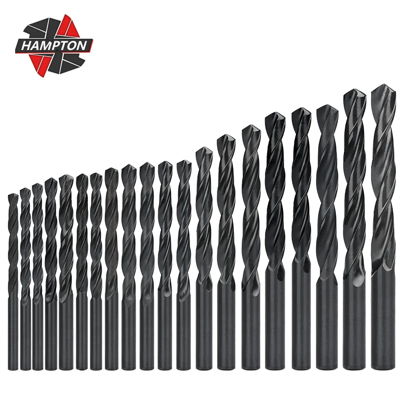 

HAMPTON 10pcs 1.6-14mm HSS Drill Bit Nitride Coating Twsit Drill Bit for Wood Metalwoerking Drilling Hole Cutter