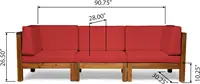 Outdoor Sectional Sofa Set -Seater - Acacia Wood - Outdoor Cushions 2