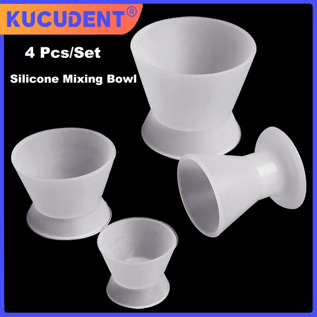 4pcs/set Dental Silicone Rubber Cup Dentist Rubber Mixing Bowls Use Dappen Dishes Teeth Whitening Dental laboratory Tools