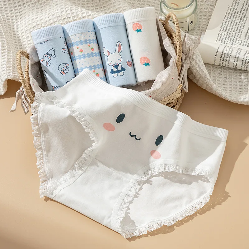 Cotton Strawberry Cute Rabbit Women's Panties Image 3