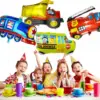 6pcs Car Balloons Big Construction Truck Fire Truck Train Ambulance School Bus Foil Balloons Vehicles Balloons For Kids Gifts 6
