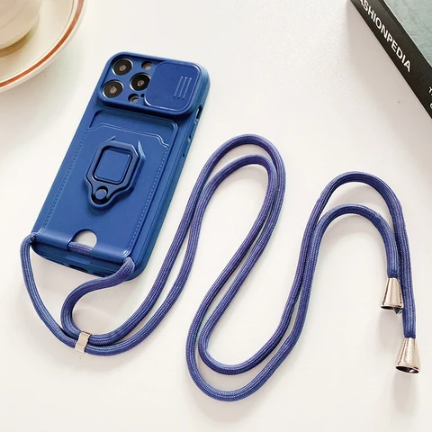 Lanyard phone case for Redmi Note8 9 10 Pro 9S 9C 9A 10S case for Xiaomi POCO M3 Pro C3 X3 NFC Wallet Card Holder cover