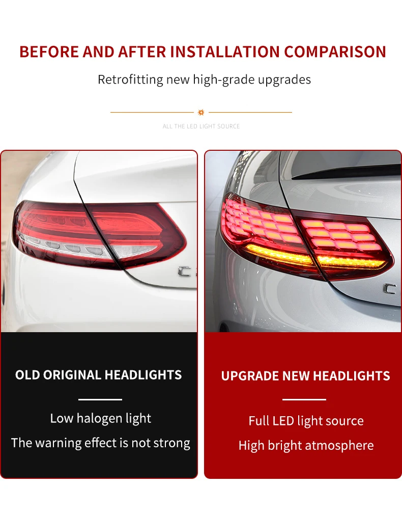 FT Car Lights for Mercedes Benz C-Class Coupe 2016-2023 W205 Coupe LED  Taillights Turn Signal DRL Brake Light Auto Accessories - AliExpress
