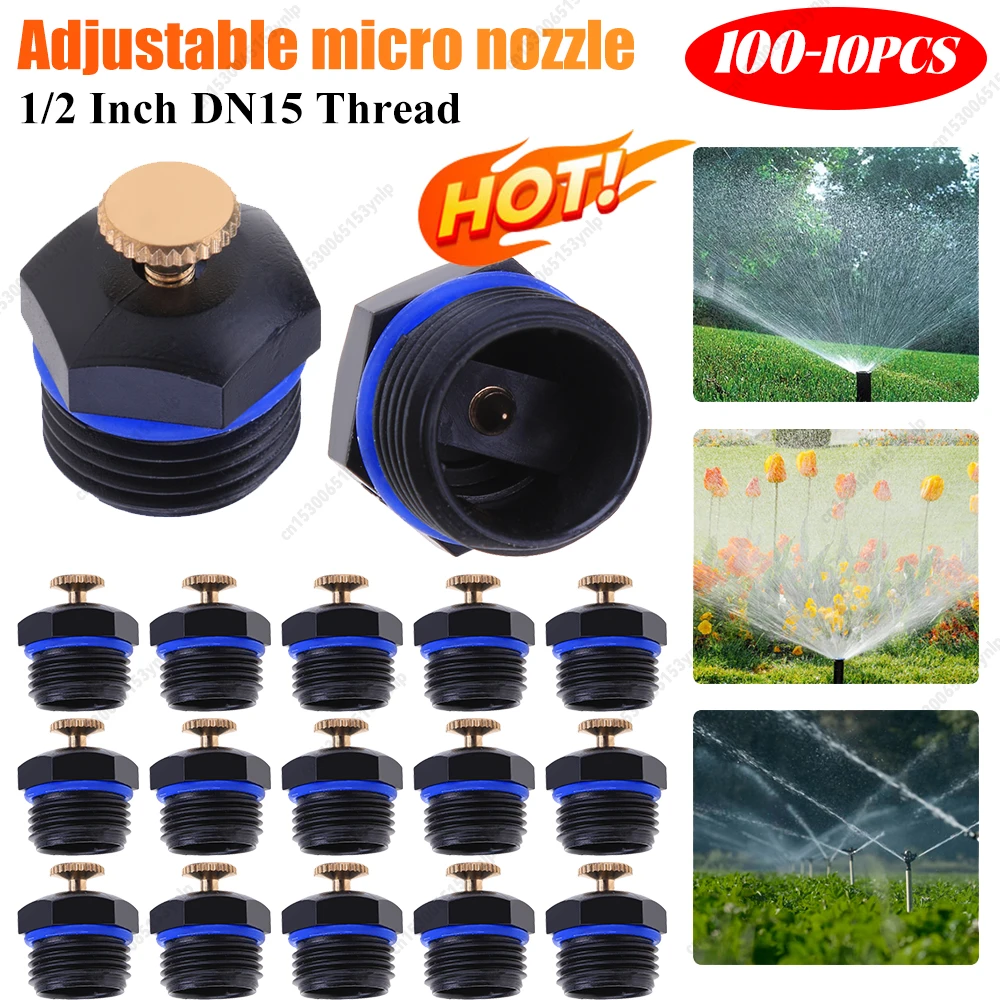 10-100PCS 1/2 Inch DN15 Thread Lawn Nozzle Head Reusable Adjustable ...