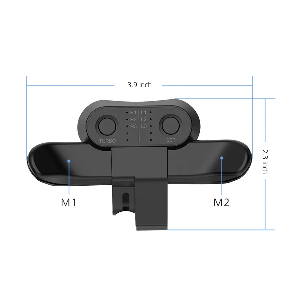 For Sony Playstation4 PS4 Controller Paddles Extended Gamepad Back Button Attachment Joystick Rear Button with Turbo Key Adapter