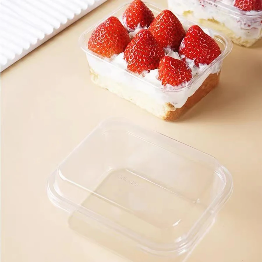Clear Rectangle Cake Boxes with Lids 2