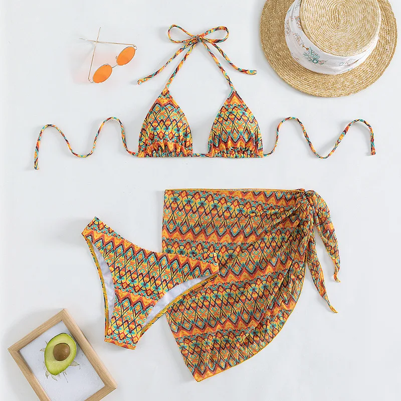 New European and American Three Point Sexy Bikini Swimsuit Bikini Three Piece Set Women's Sun Protection Swimsuit Bikinis