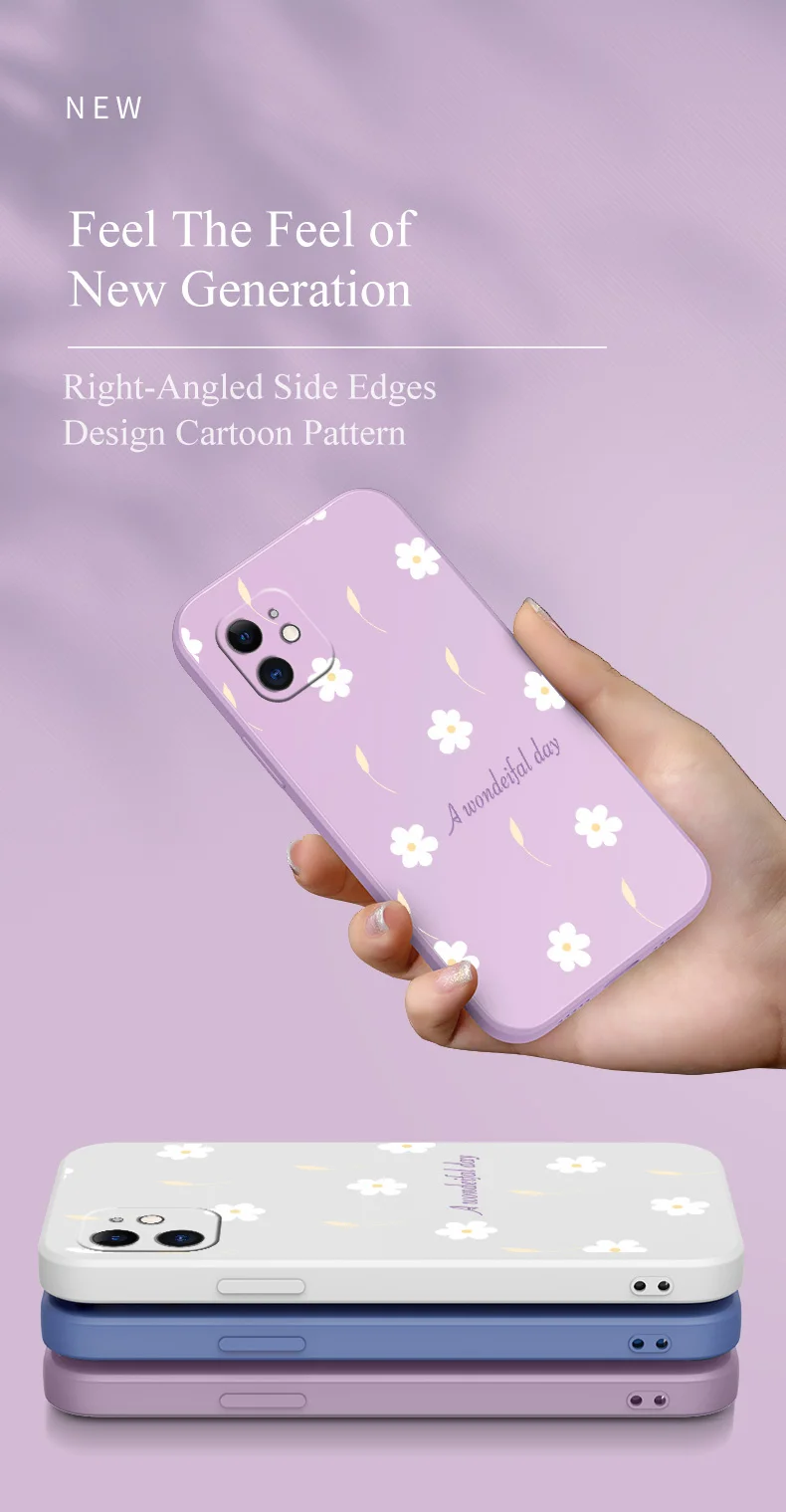 Literary Flowers Case For iPhone 11 13 Pro Max Mini 11 Pro Max X XR XS MAX SE2020 8 7 Plus 6 6S Plus Soft Silicone Phone Cover belt pouch for mobile phone