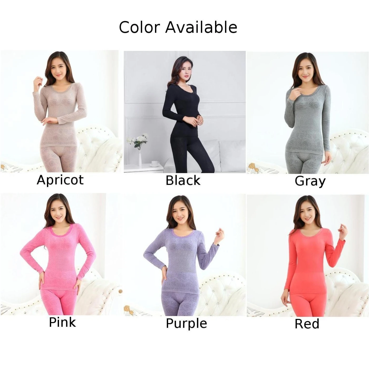 Women Winter Thermal Underwear Set Thick Seamless Warm Soft Long Johns Layer Top +Bottom Lingerie Sleepwear 2Pcs Clothing Set