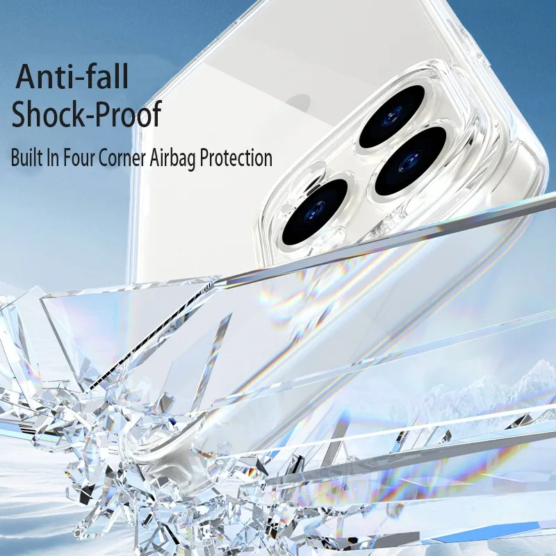 Luxury Transparent Tempered Glass Shockproof Case