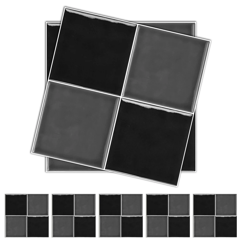 

10pcs/Set Europe Simple Style Thickening Pvc Tile Stickers Kitchen Bathroom Waterproof Dampproof Wall Decor Self-Adhesive