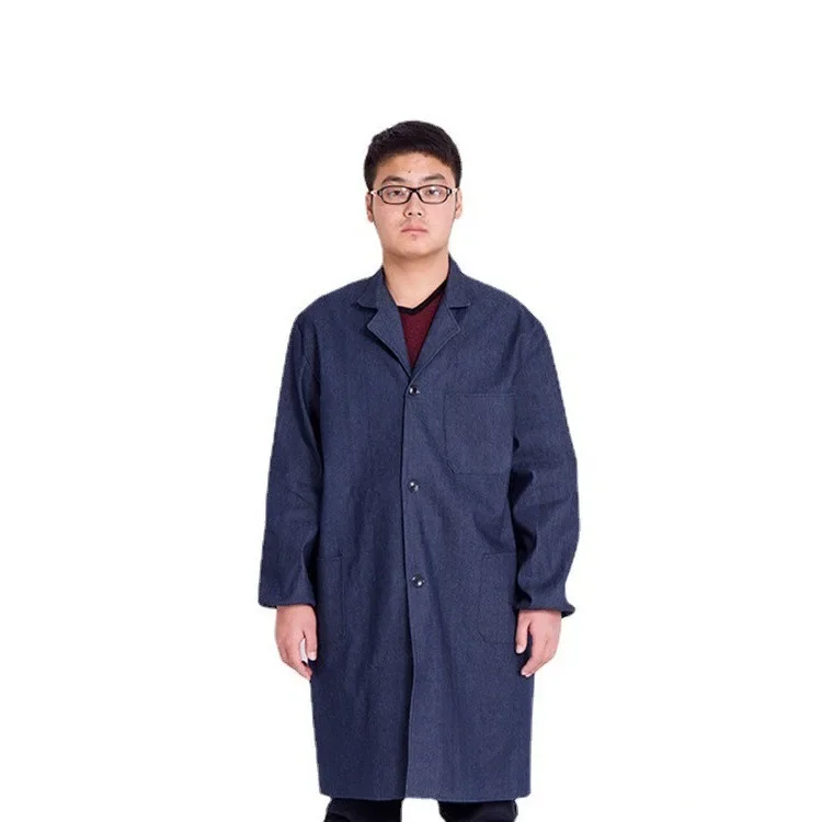 Thickened Denim Workwear Blue Large Apron Working Uniforms Casual Western Style Loose Fit For Men Leisure Clothing