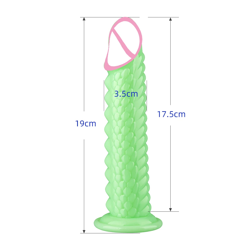 Realistic Dildo Glans Anal Plug 19cm Soft TPE Strong Suction Cup Clitoris Stimulator G-spot Massager for Women