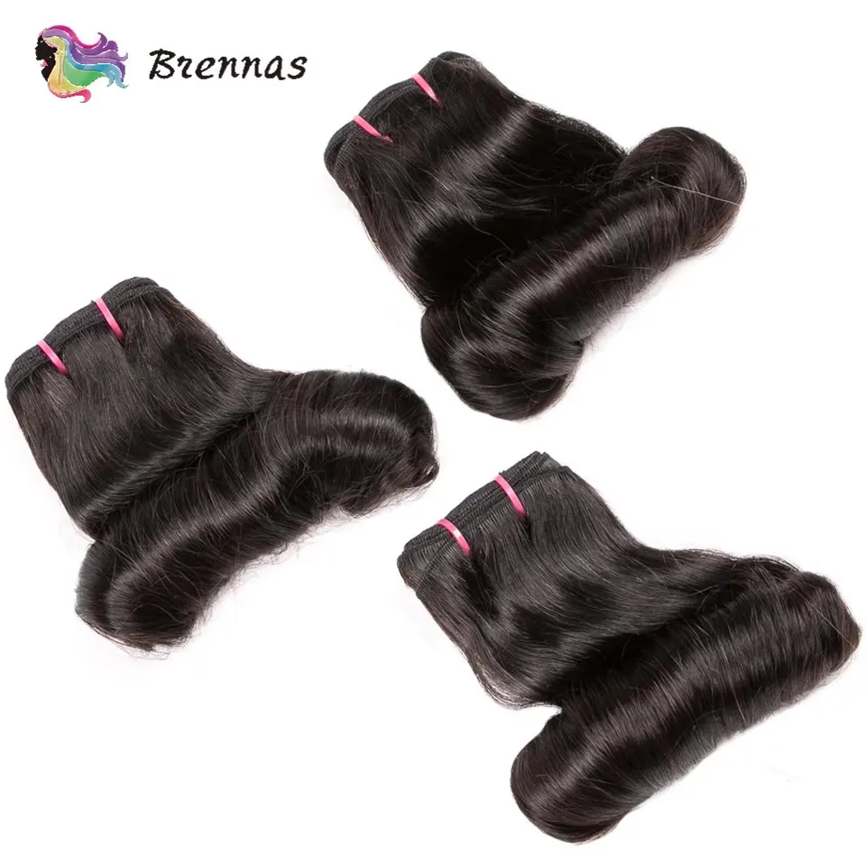 Funmi Hair Bouncy Curl Human Hair Bundles For Women Human Natural Color Double Drown Brazilian Spring Curl 3 Bundles Deal