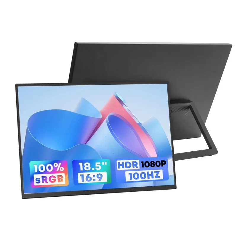 pc Portable Monitor 18.5 Inch 100Hz 100% SRGB FHD 1080P IPS Computer Display Gaming Monitor For Laptop USB C HDMI HDR Travel