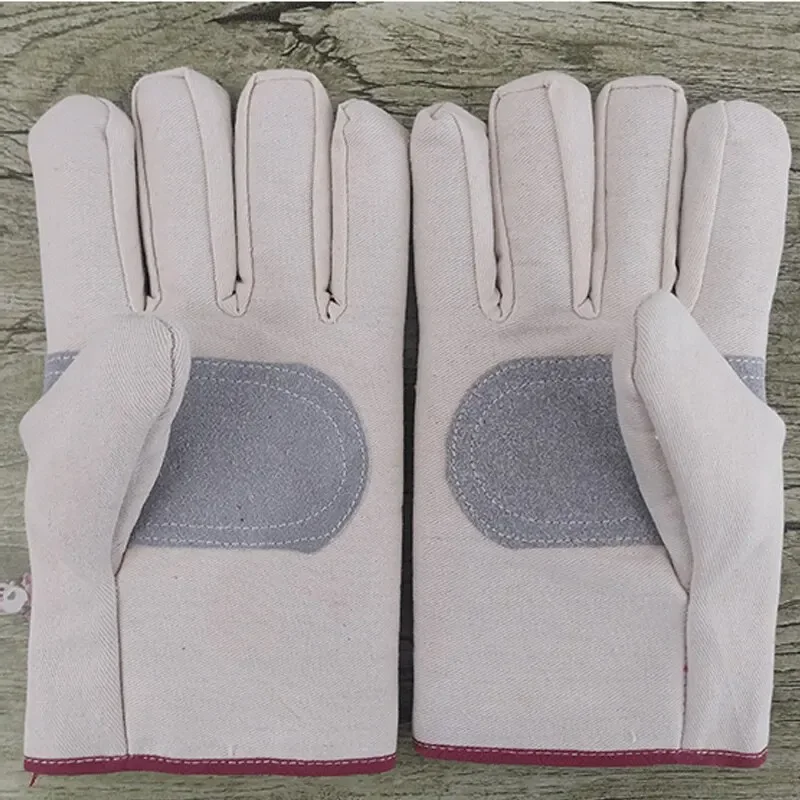 Work Gloves Protective Gloves Canvas Gloves Wear-resistant Welder Maintenance Canvas Gloves Double Thickened Protective Labor Protection