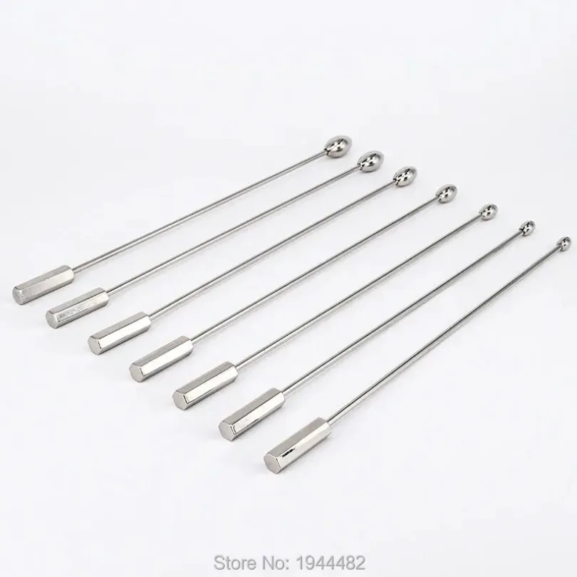 SODANDY 7PCS Penis Plug Urethral Stretcher Dilators Stainless Steel Urethra Sound Sex Products Stretching Male Chastity Device