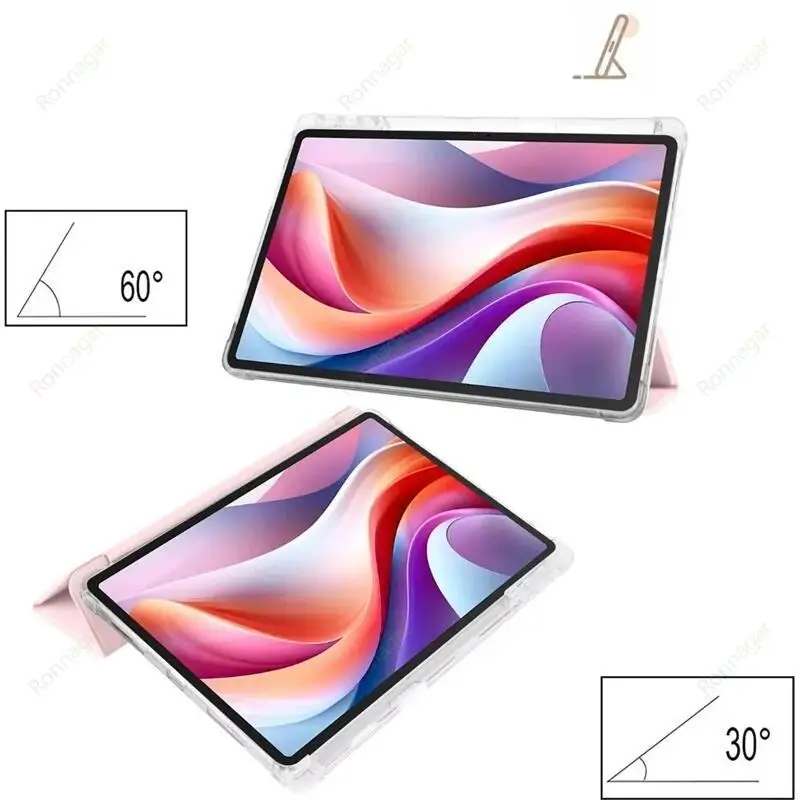 Slim Folding Soft Protective Case with Pencil Holder and Translucent Back