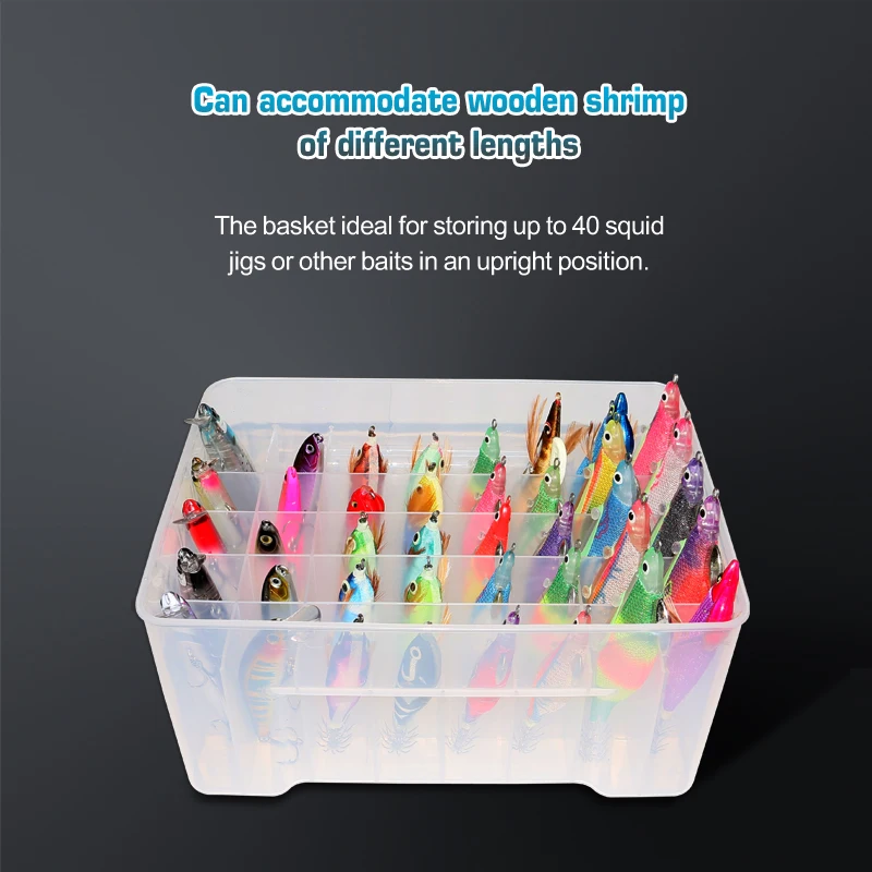 40 Grid Multifunction Fishing Tackle Box Squid Jig Hard Bait Minnow Organizer Webfoot Octopus Egi Storage Boxes Fishing Tackle