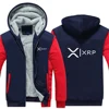 2025 Autumn Winter Mens Cryptocurrency Ripple XRP Logo Print Personality Patchwork Long Sleeve Cold Prevention Thickened Hoodies 3